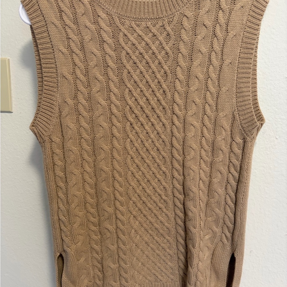moon & madison Cable Knit Sweater in Camel Beige